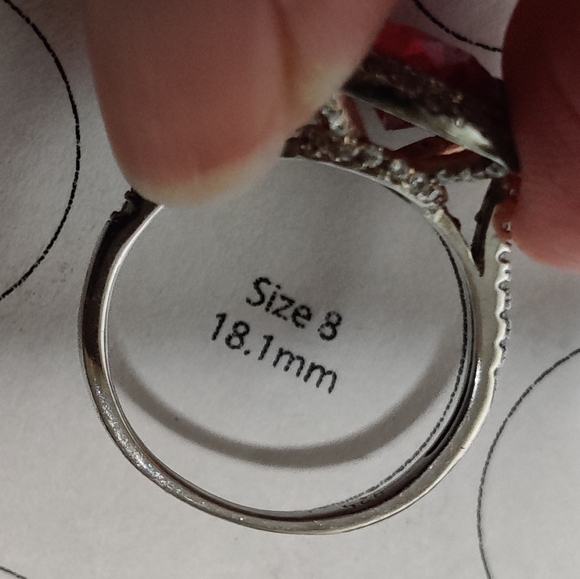 Stunning Ruby and CZ Sterling Silver Ring - Picture 15 of 16